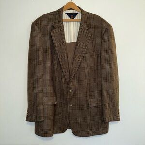 Tommy Hilfiger Sports Coat Blazer Mens 46L Brown Wool Blend Tweed Style 2 Button